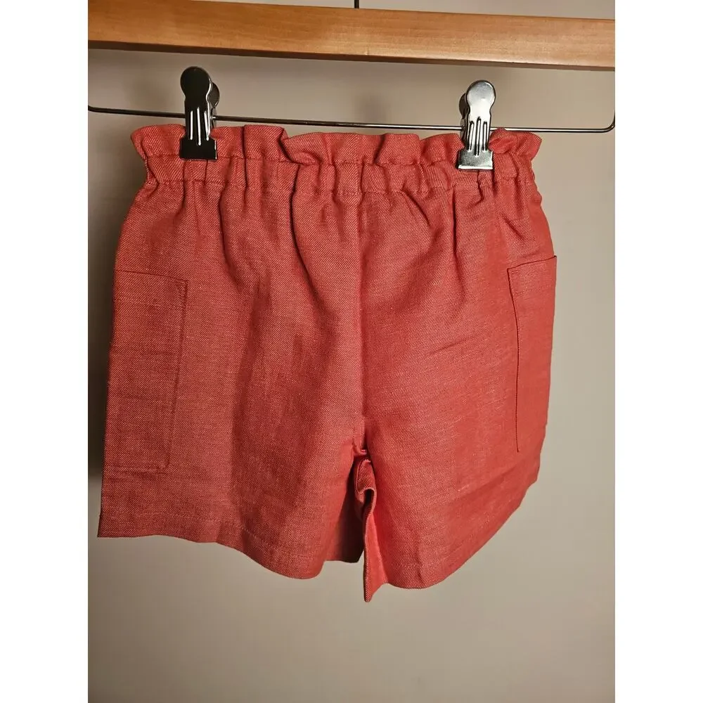 Sunday Collective Linen/Cotton Blend Paper Bag Shorts
